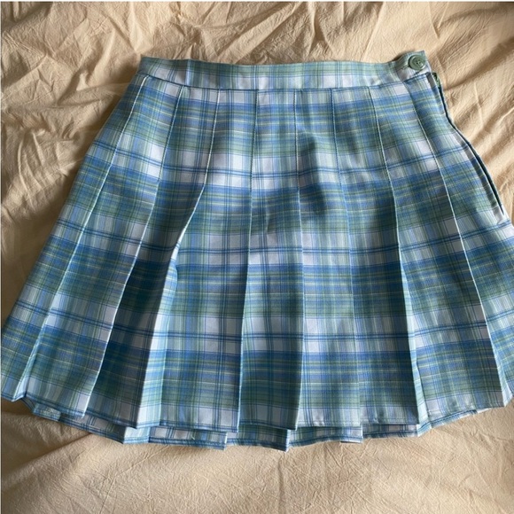 Plaid vintage 90s cool smart mini skirt - Picture 2 of 7